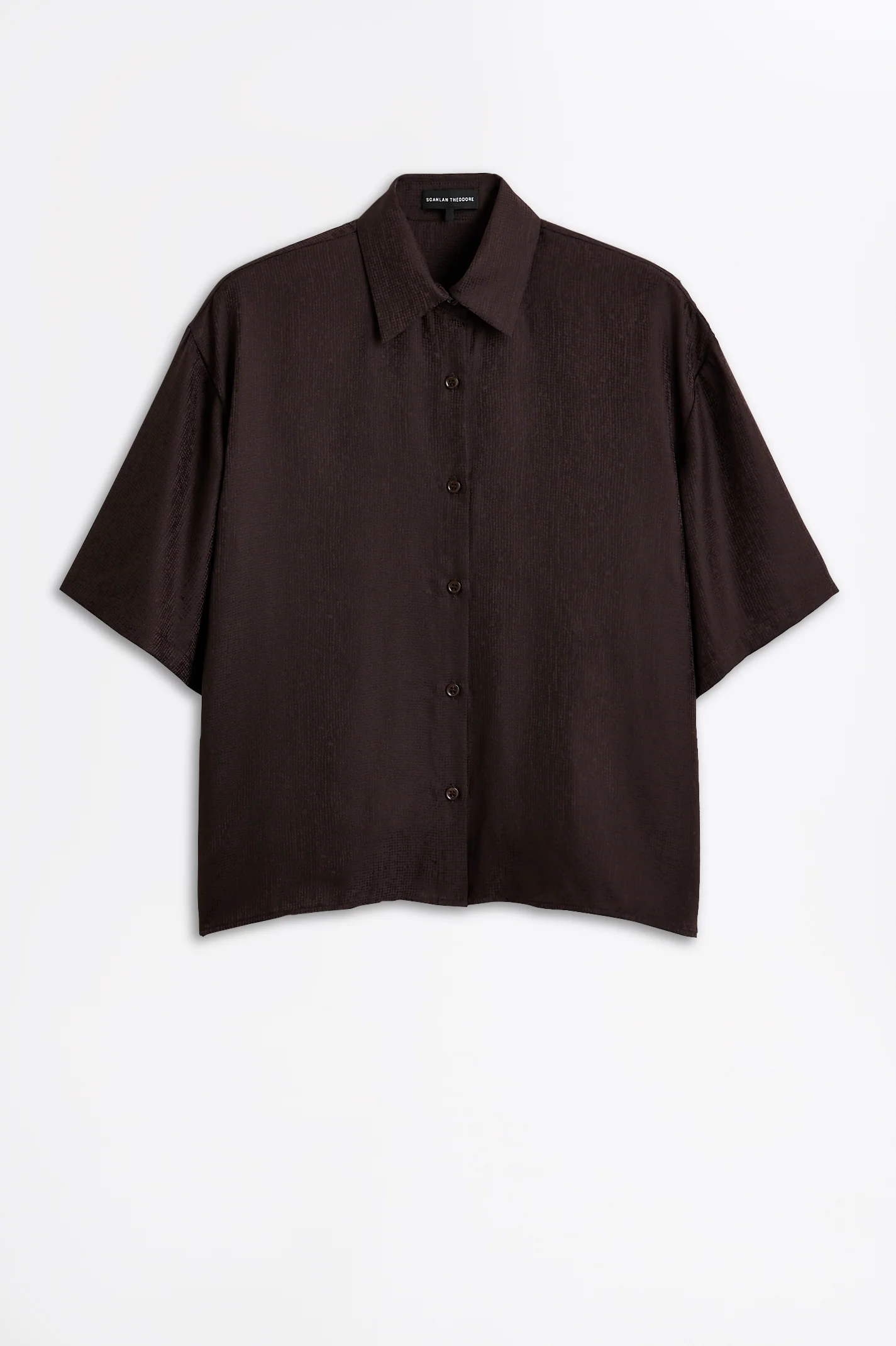 SILK JACQUARD CROP SHIRT - Image 2