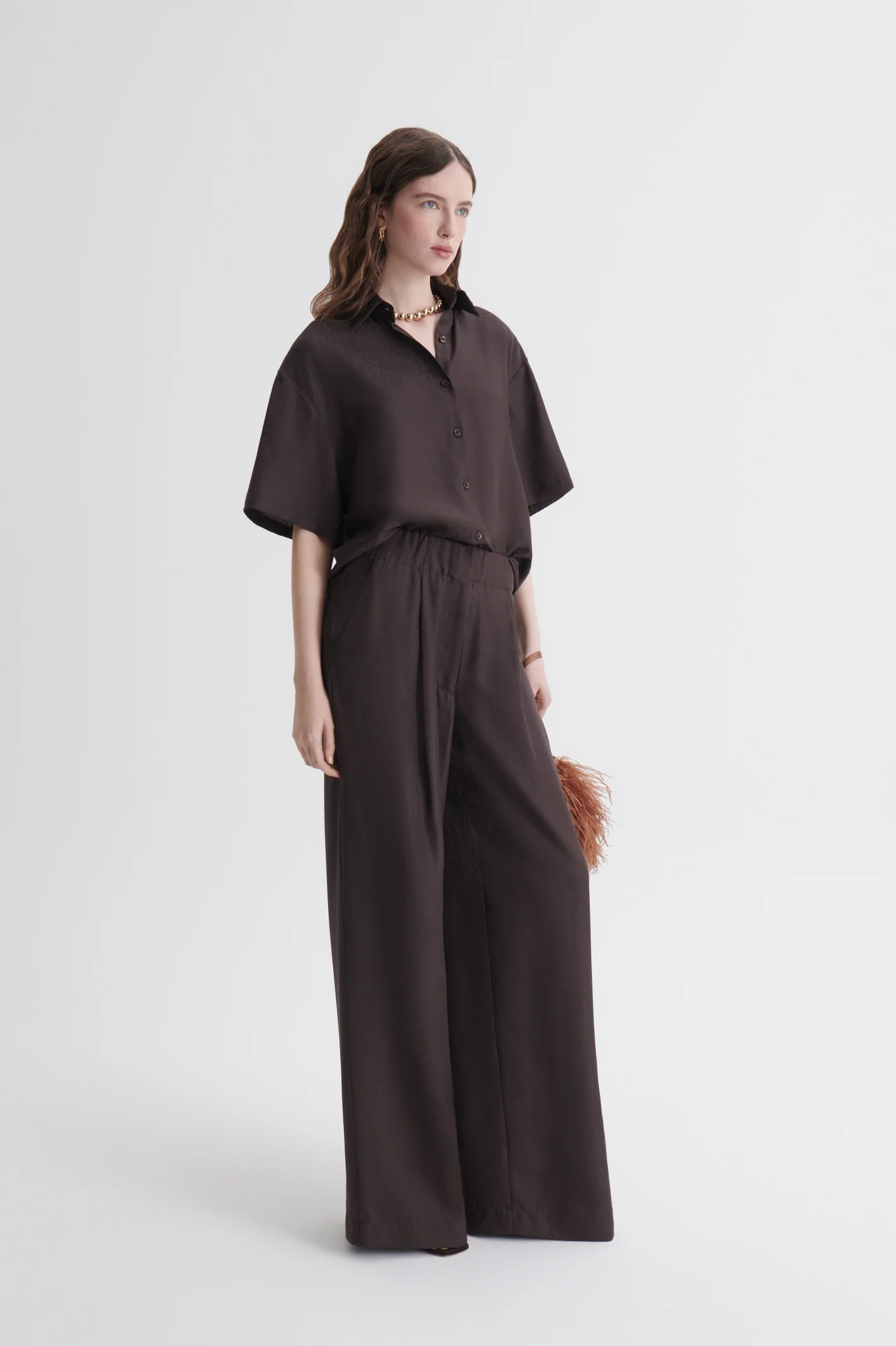 SILK JACQUARD CROP SHIRT - Image 5