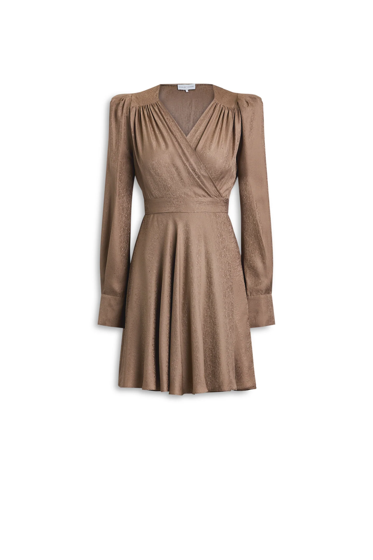 SILK JACQUARD GATHER SLEEVE MINI