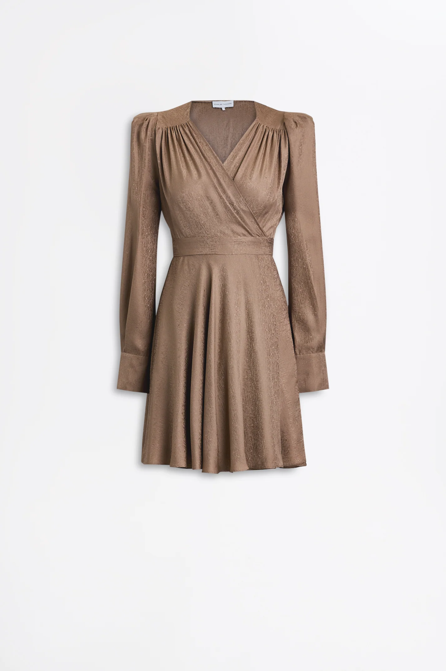 SILK JACQUARD GATHER SLEEVE MINI - Image 2