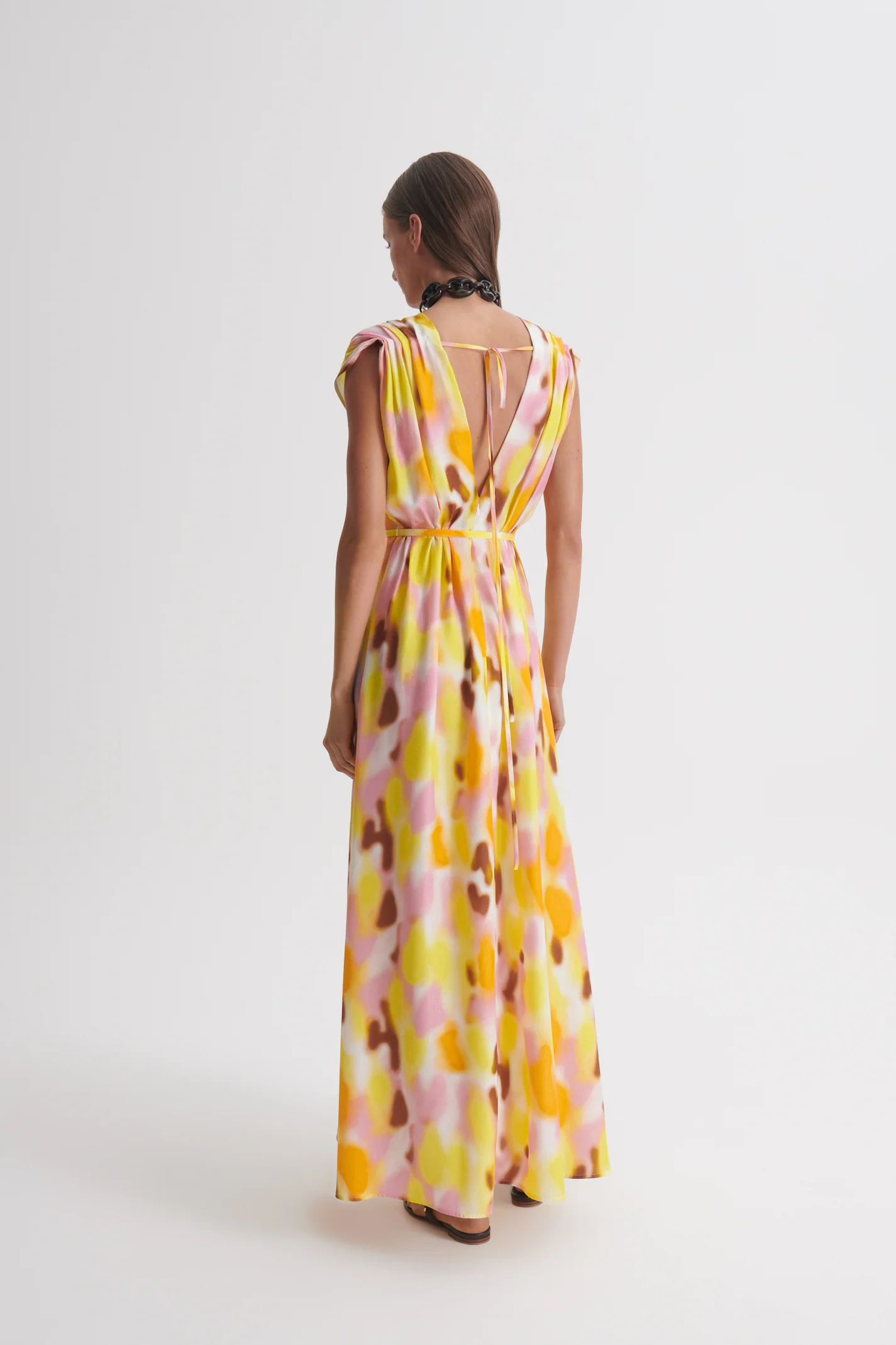 SILK JACQUARD HAZE PRINT DRESS - Image 5