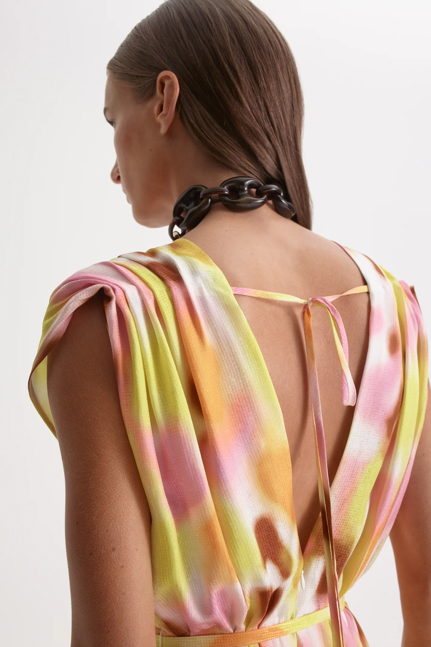 SILK JACQUARD HAZE PRINT DRESS - Image 7