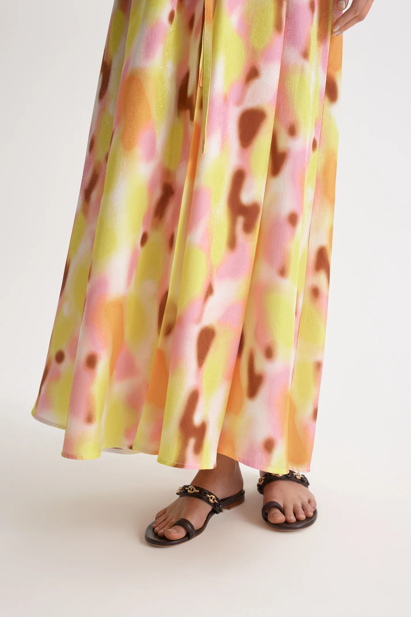SILK JACQUARD HAZE PRINT DRESS - Image 8