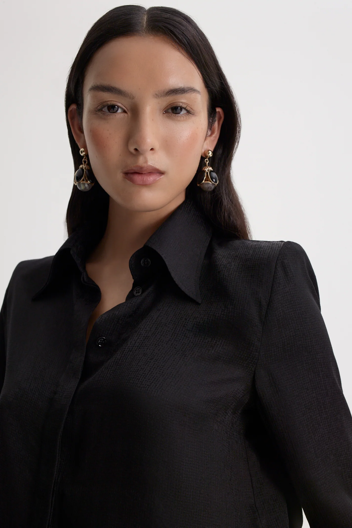 SILK JACQUARD SHOULDER PAD SHIRT - Image 7