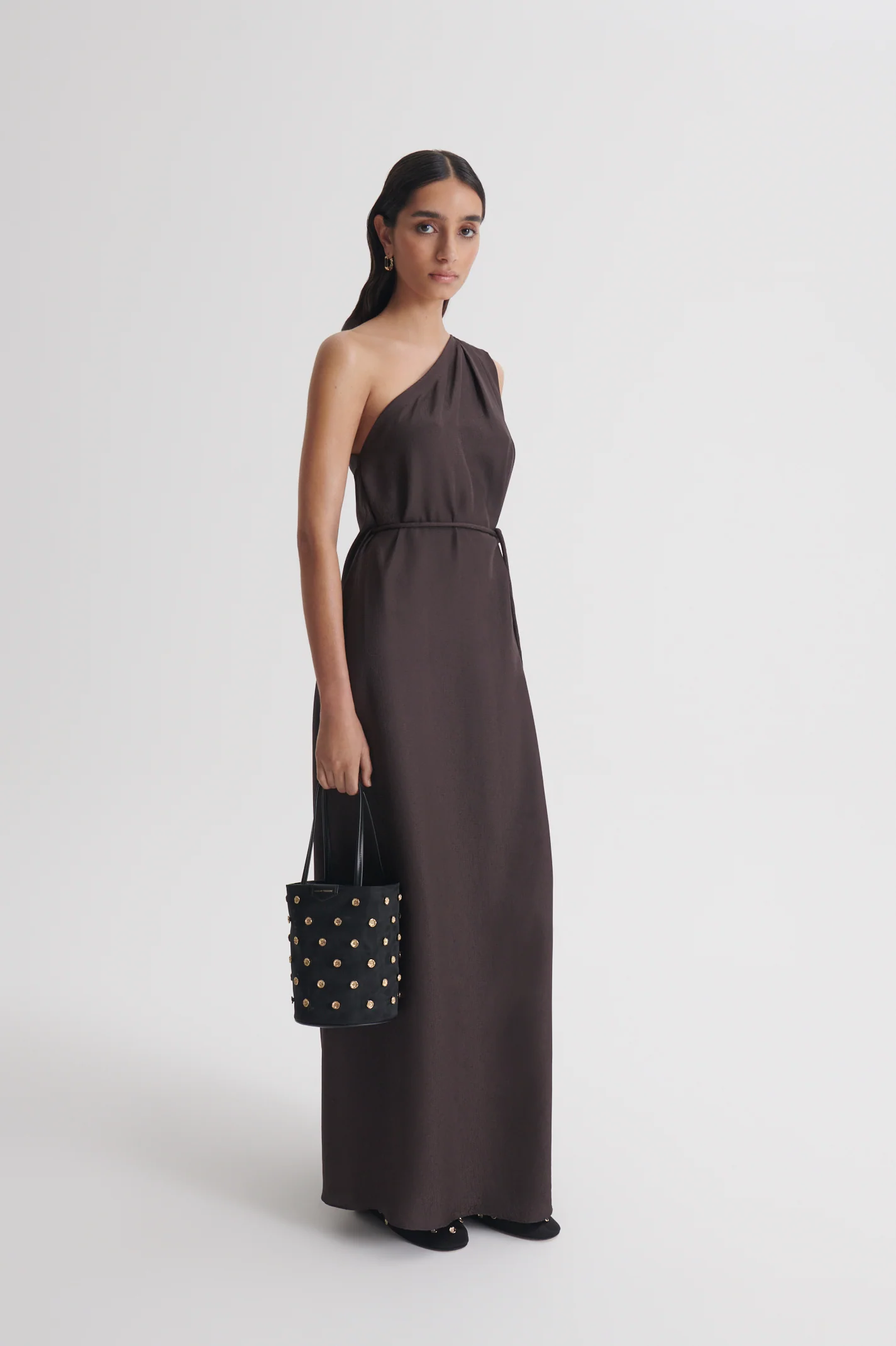 SILK JACQUARD ONE SHOULDER DRESS - Image 4