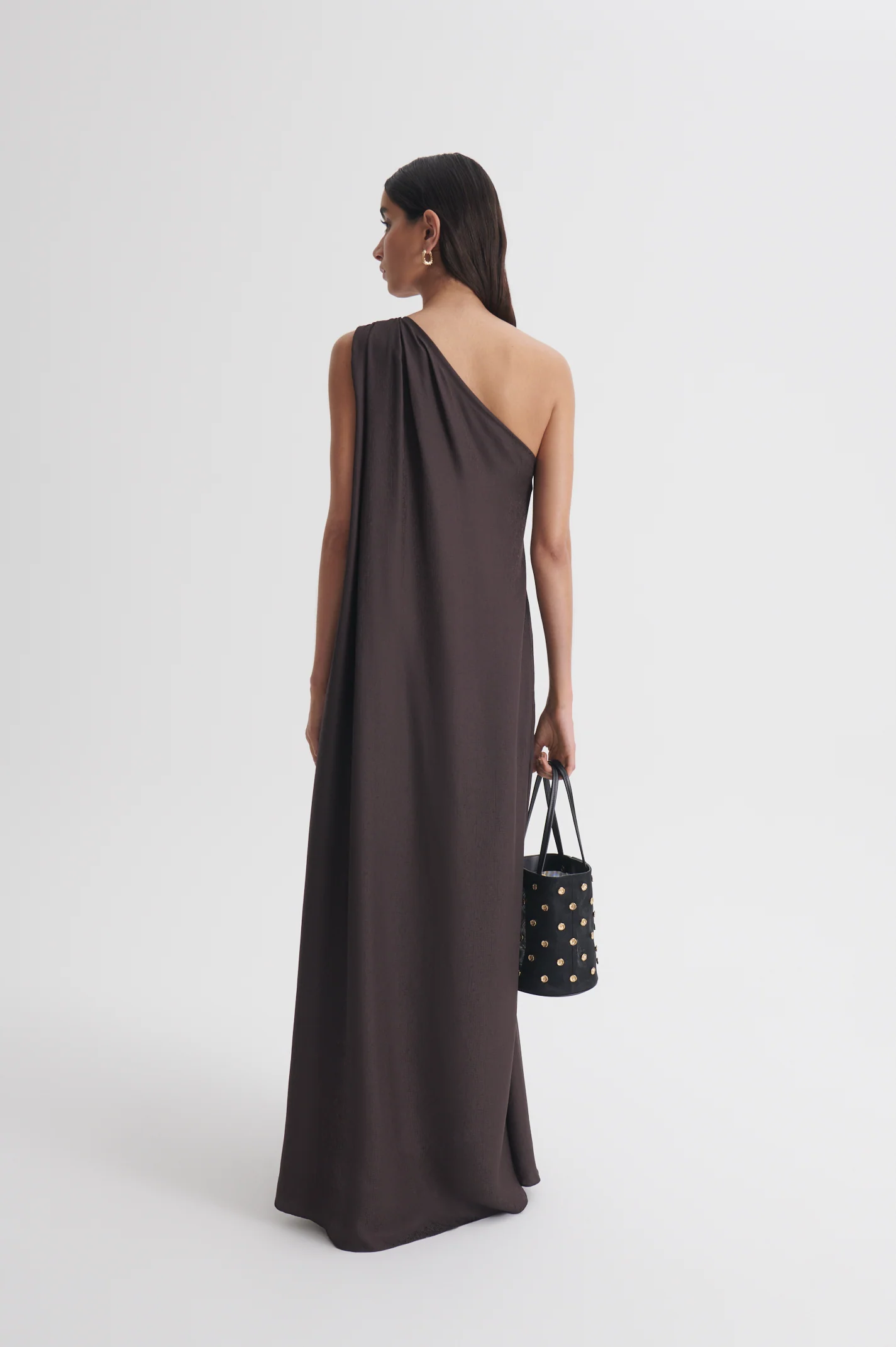 SILK JACQUARD ONE SHOULDER DRESS - Image 5