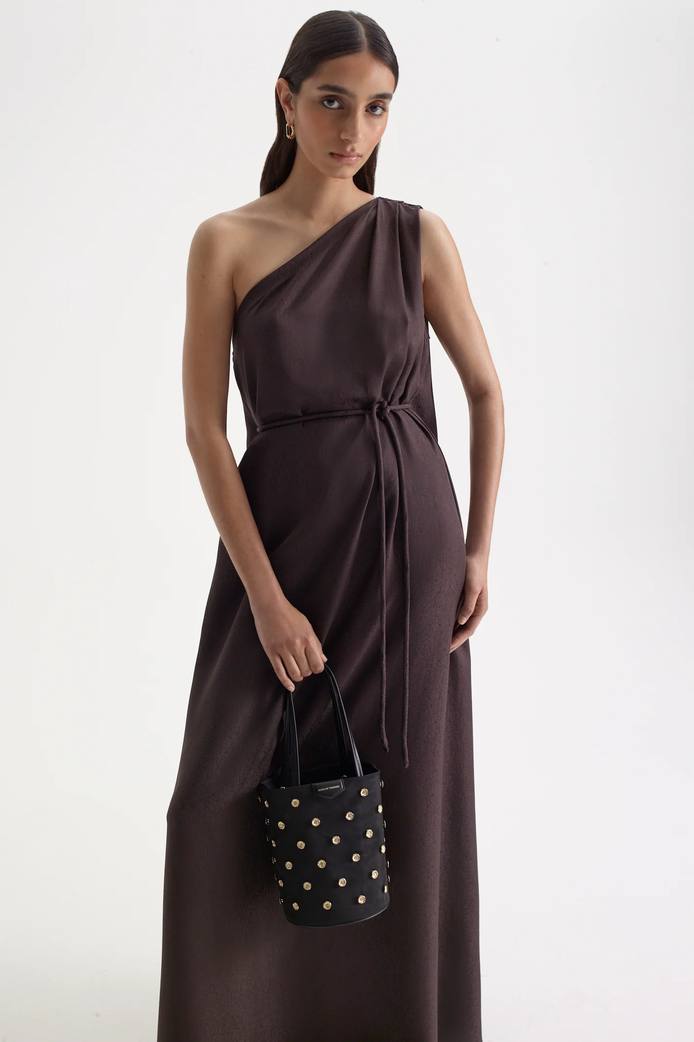 SILK JACQUARD ONE SHOULDER DRESS - Image 7