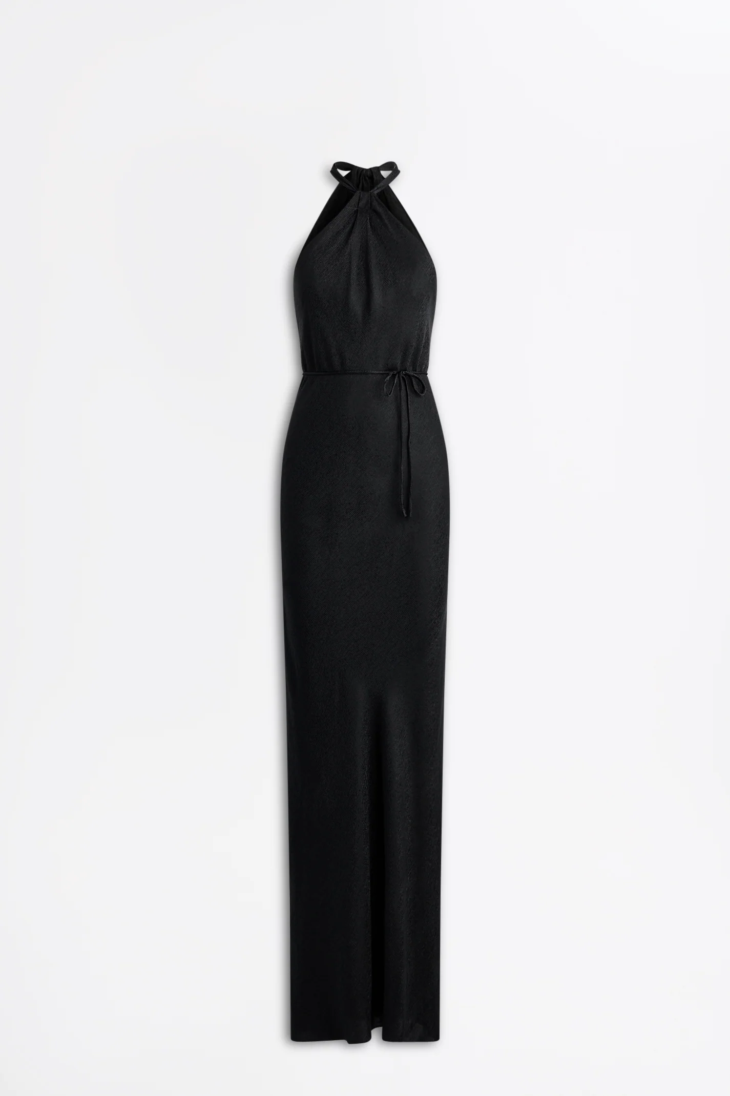 SILK JACQUARD TIE NECK DRESS - Image 2