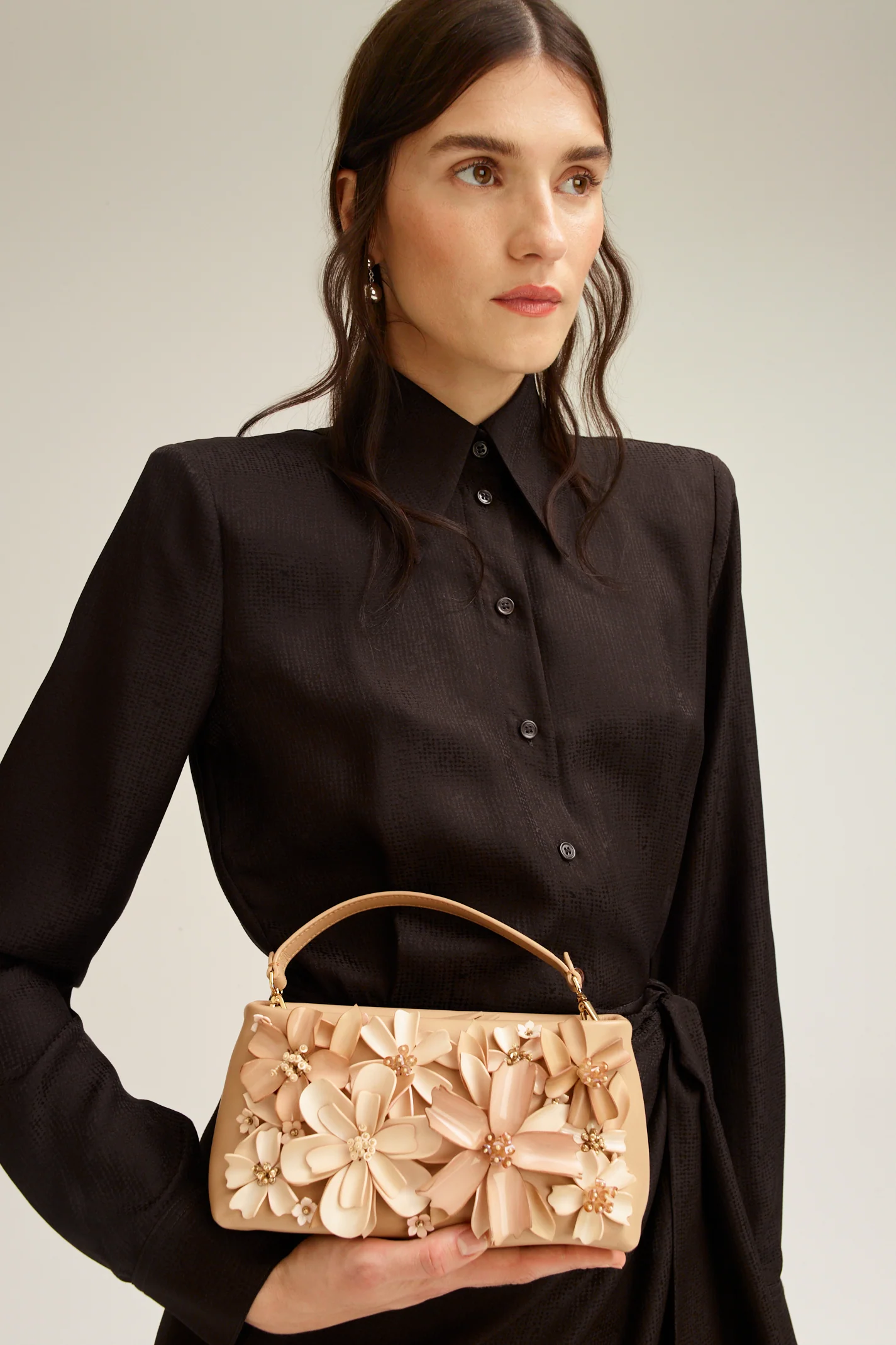 SILK JACQUARD WRAP DRESS - Image 3