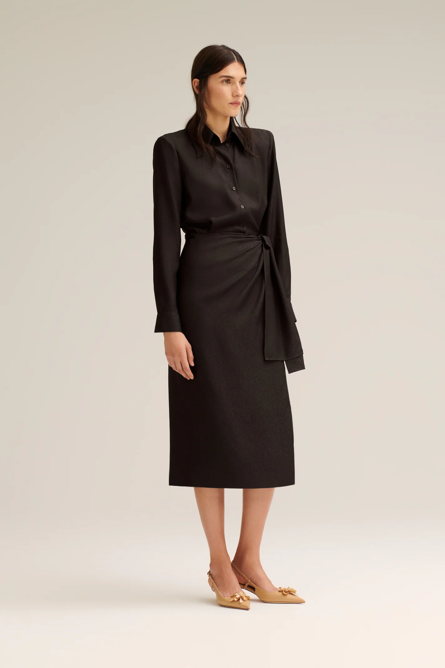 SILK JACQUARD WRAP DRESS - Image 5