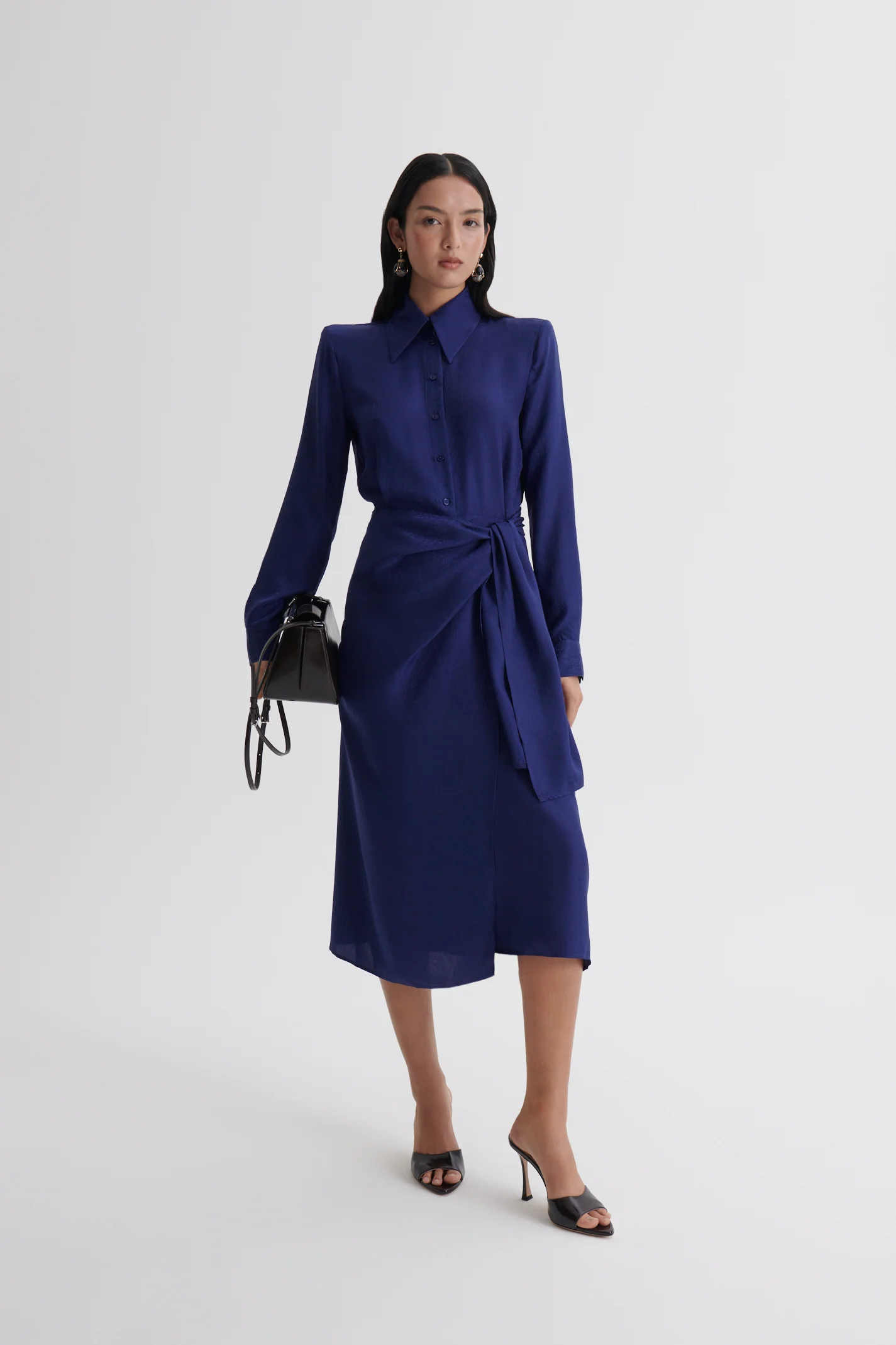 SILK JACQUARD WRAP DRESS - Image 3