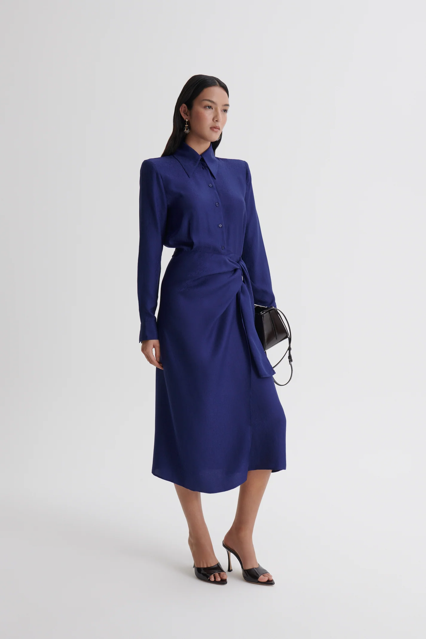 SILK JACQUARD WRAP DRESS - Image 4