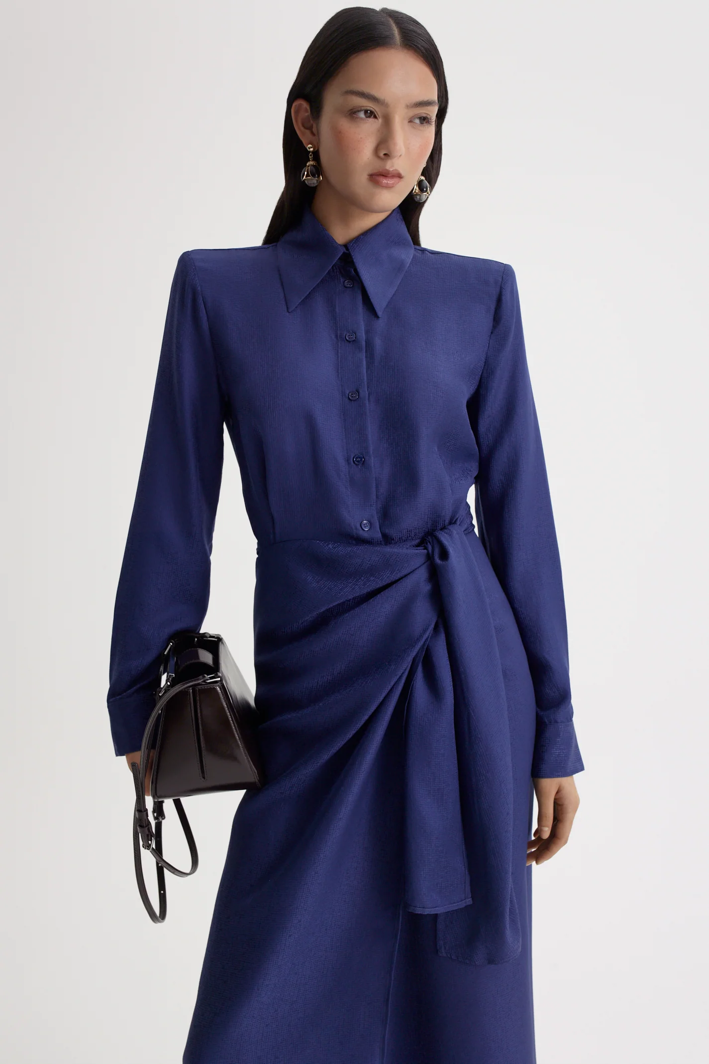 SILK JACQUARD WRAP DRESS - Image 6