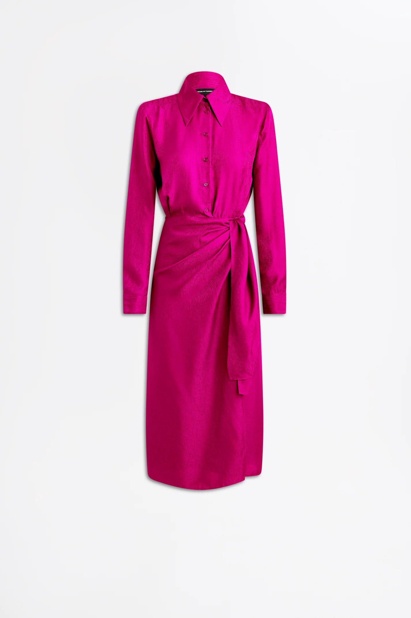 SILK JACQUARD WRAP DRESS - Image 2