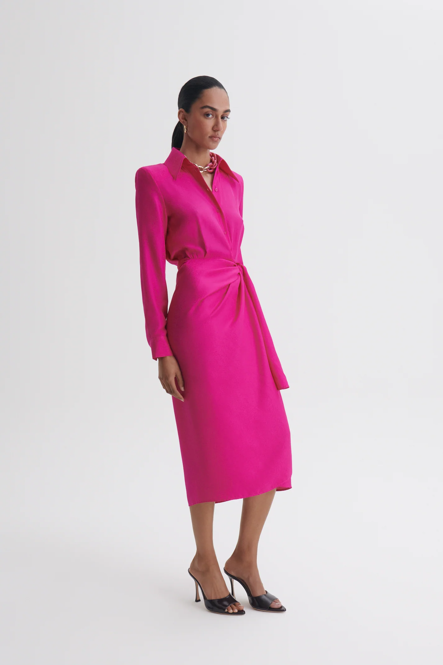 SILK JACQUARD WRAP DRESS - Image 4