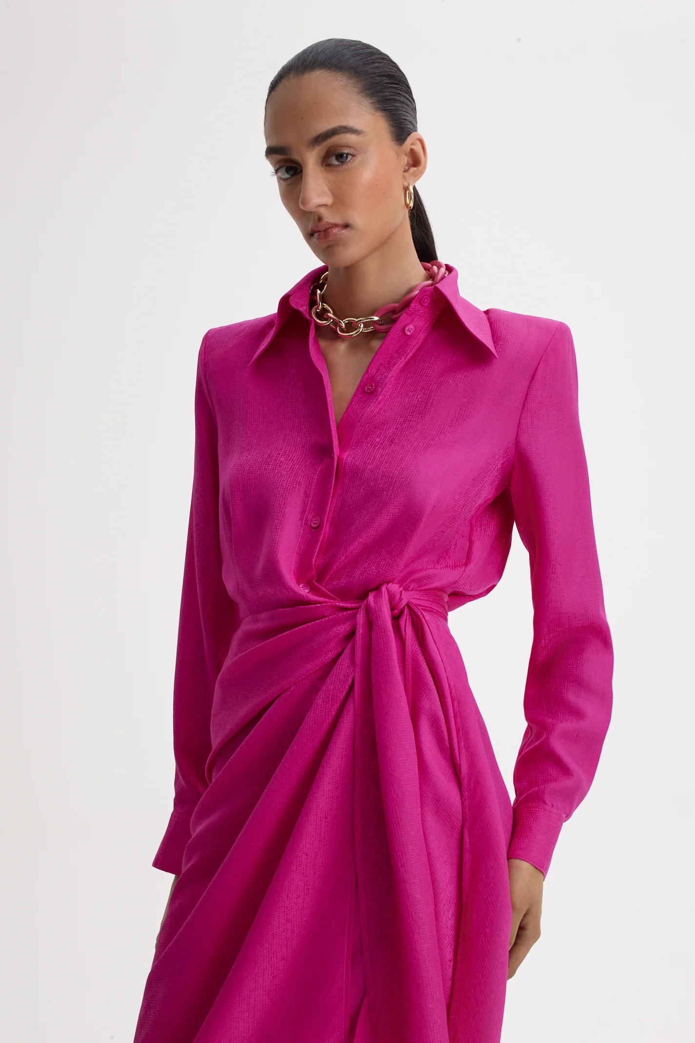 SILK JACQUARD WRAP DRESS - Image 6