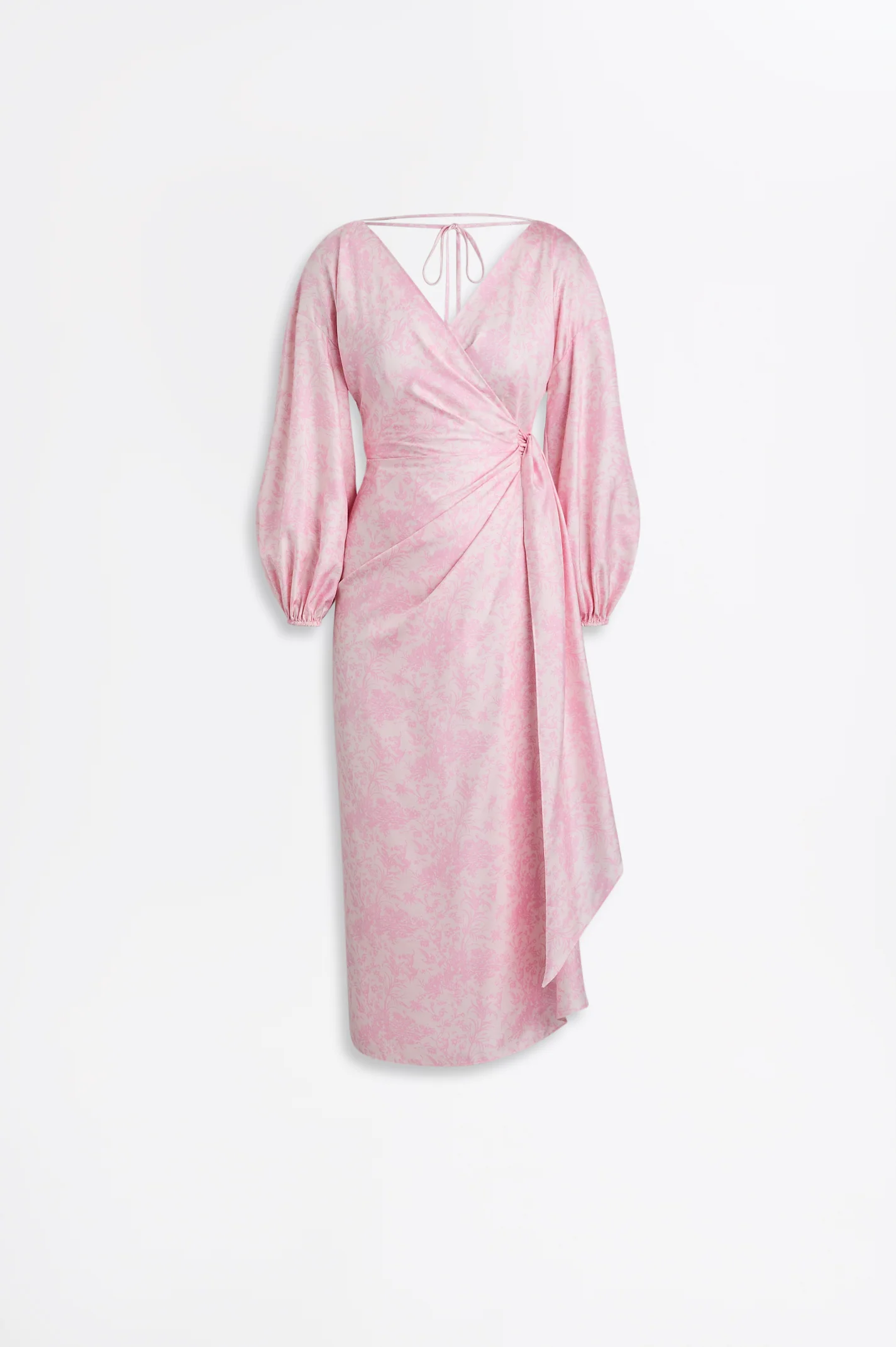 SILK PRINT WRAP DRESS - Image 2