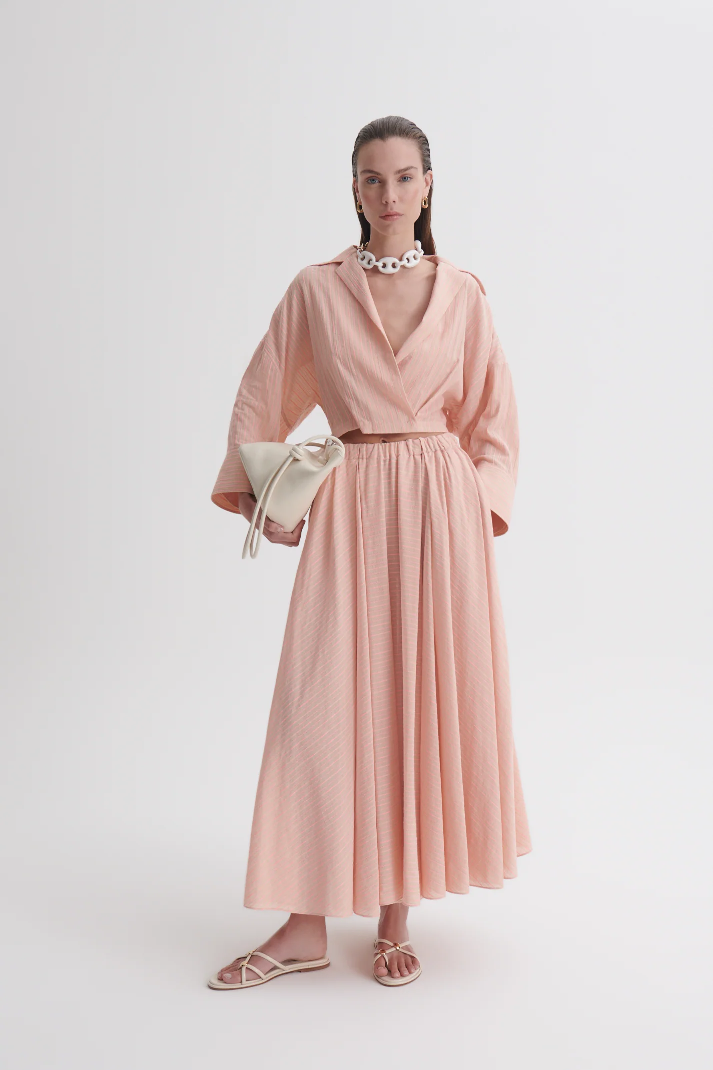 STRIPE GATHER SKIRT - Image 3