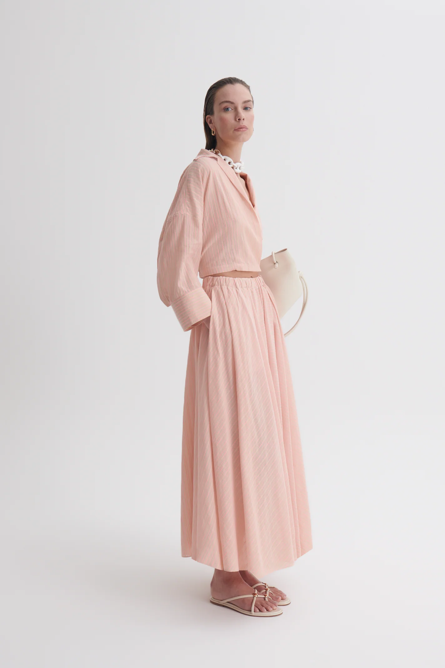 STRIPE GATHER SKIRT - Image 4