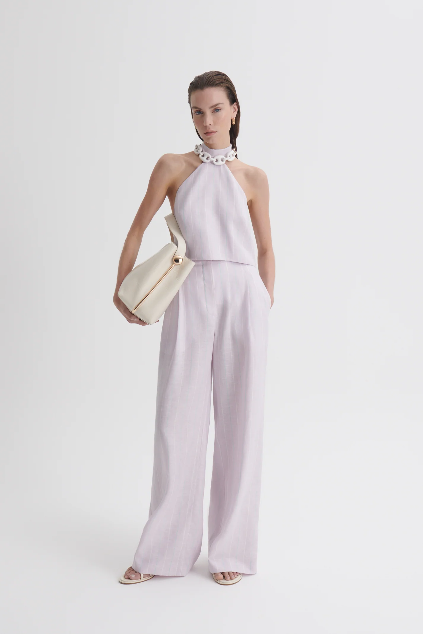 STRIPE PLEAT DRAPE TROUSER - Image 3