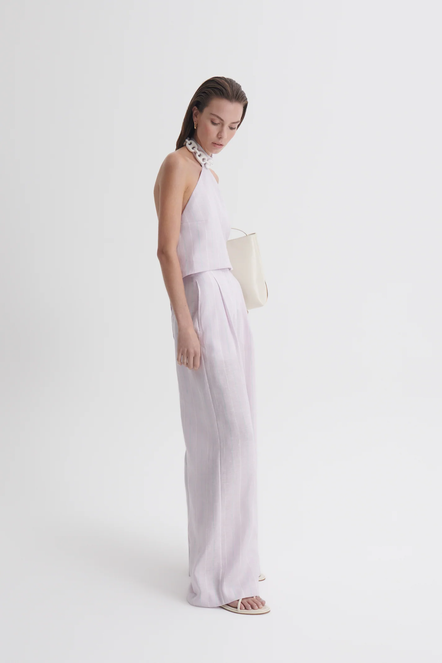 STRIPE PLEAT DRAPE TROUSER - Image 4