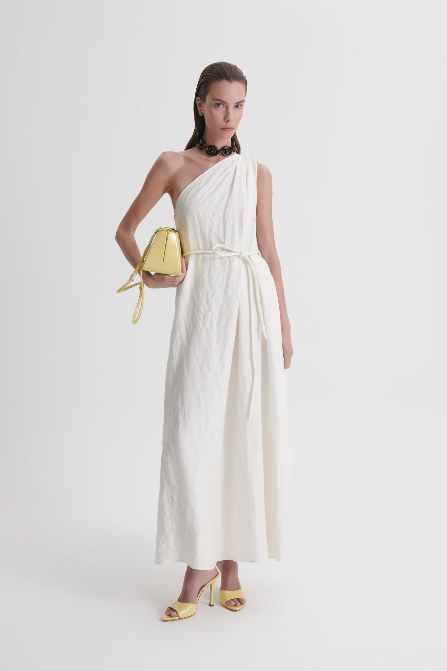 STRIPE SEQUIN ONE SHOULDER DRESS - Image 3