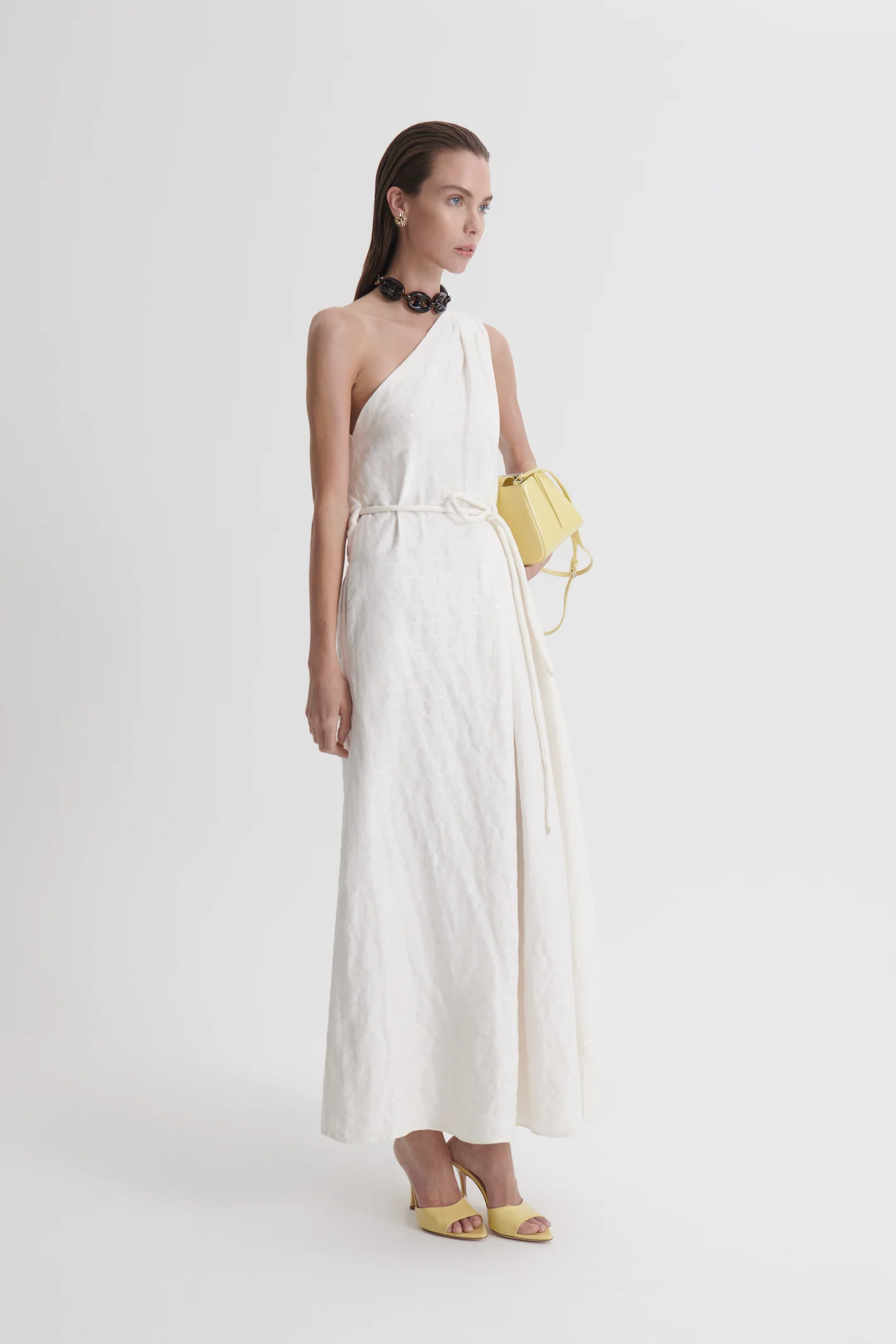 STRIPE SEQUIN ONE SHOULDER DRESS - Image 4