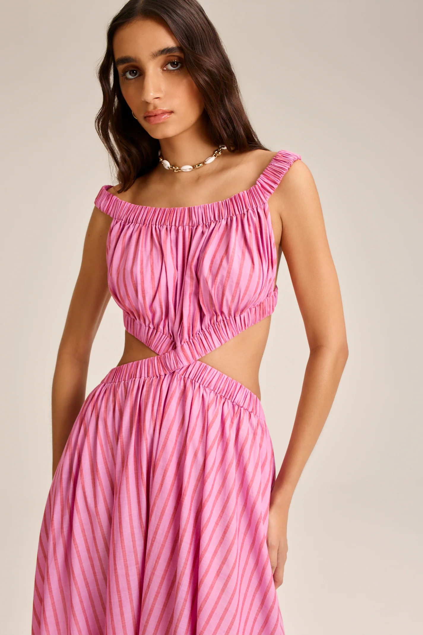 STRIPE VOILE DRESS - Image 3
