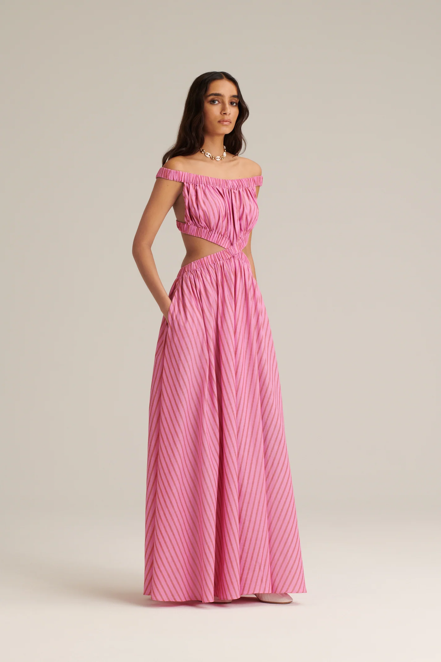STRIPE VOILE DRESS - Image 5