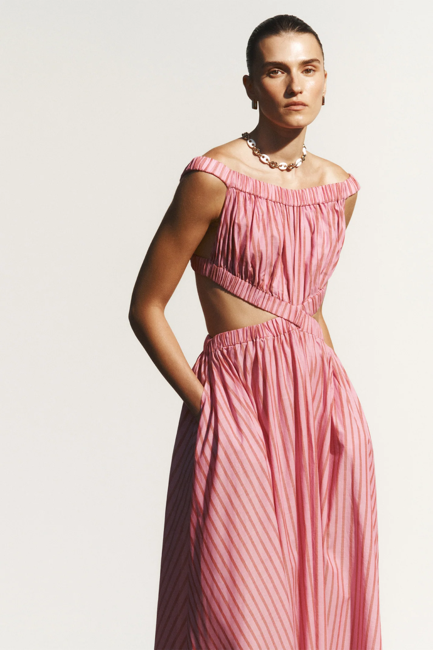 STRIPE VOILE DRESS - Image 9