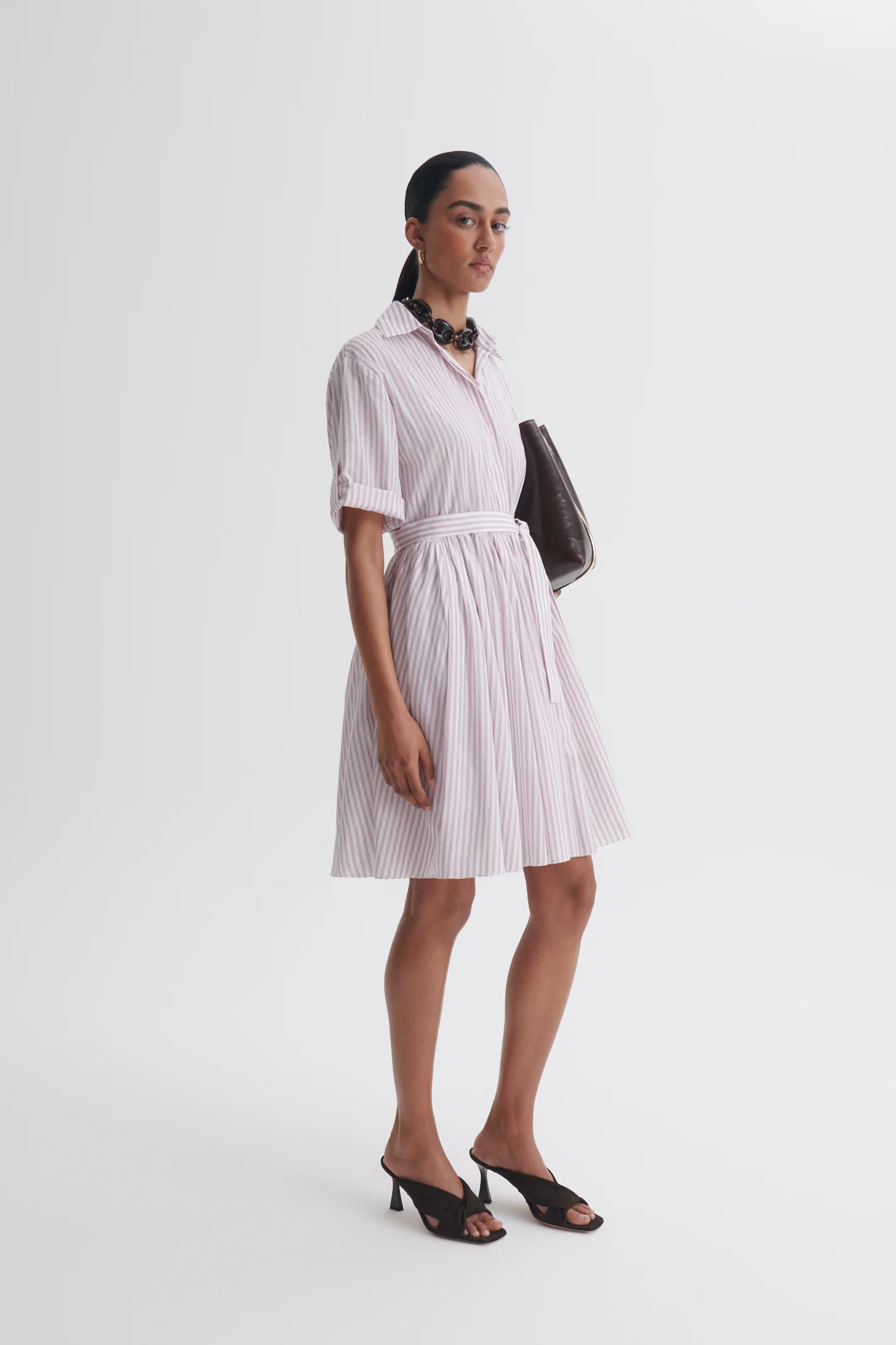 STRIPED MINI SHIRT DRESS - Image 4
