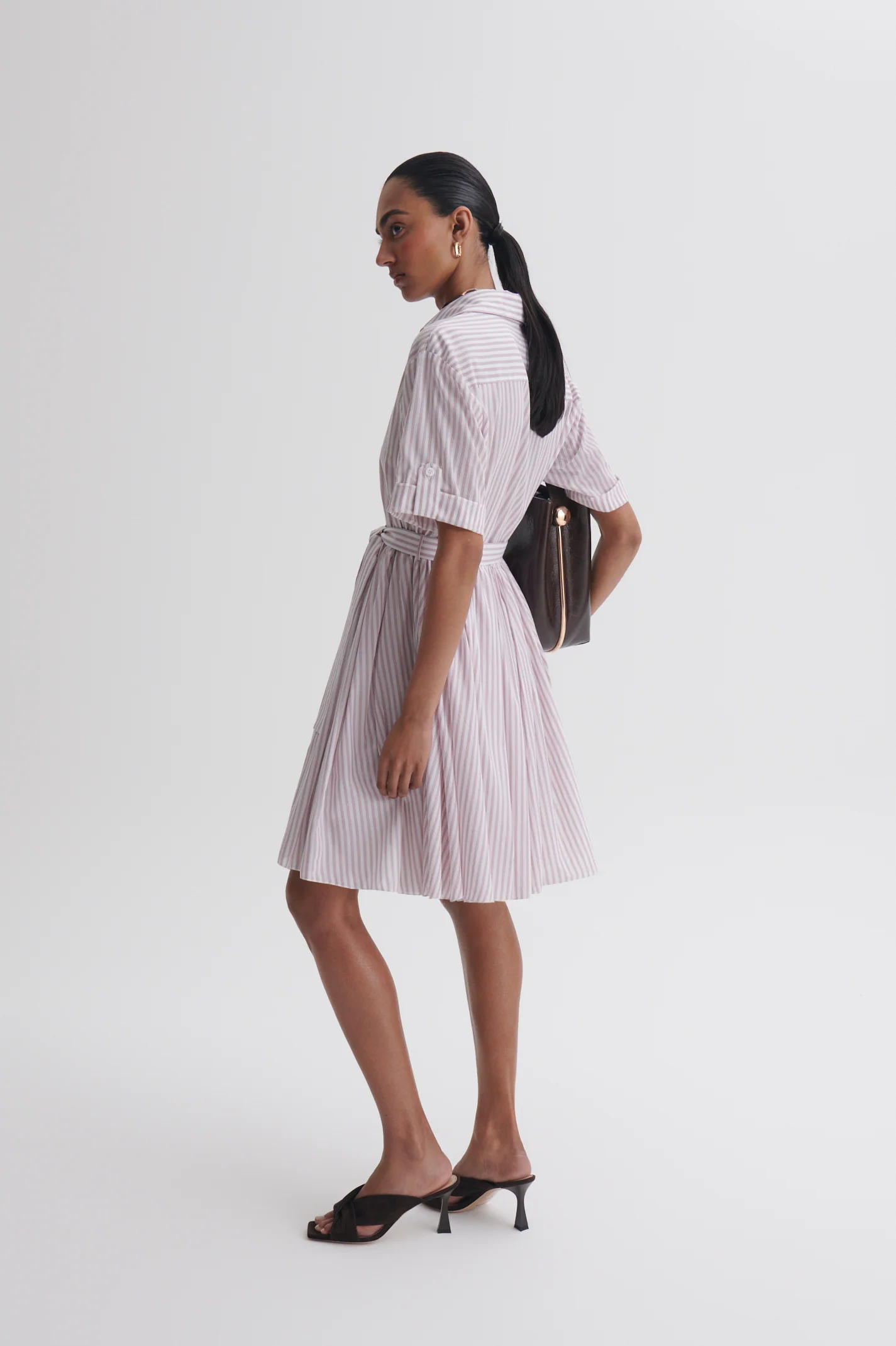 STRIPED MINI SHIRT DRESS - Image 5