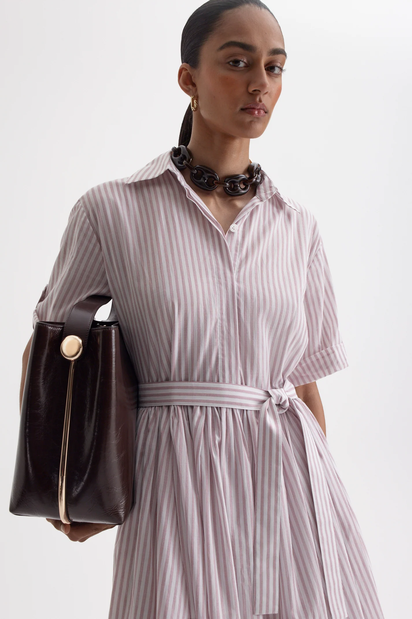 STRIPED MINI SHIRT DRESS - Image 6