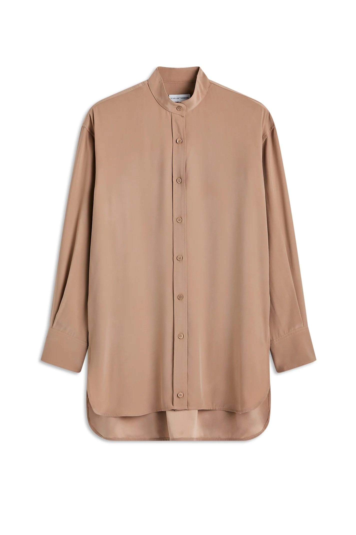 SUEDED SILK CREW NECK SHIRT