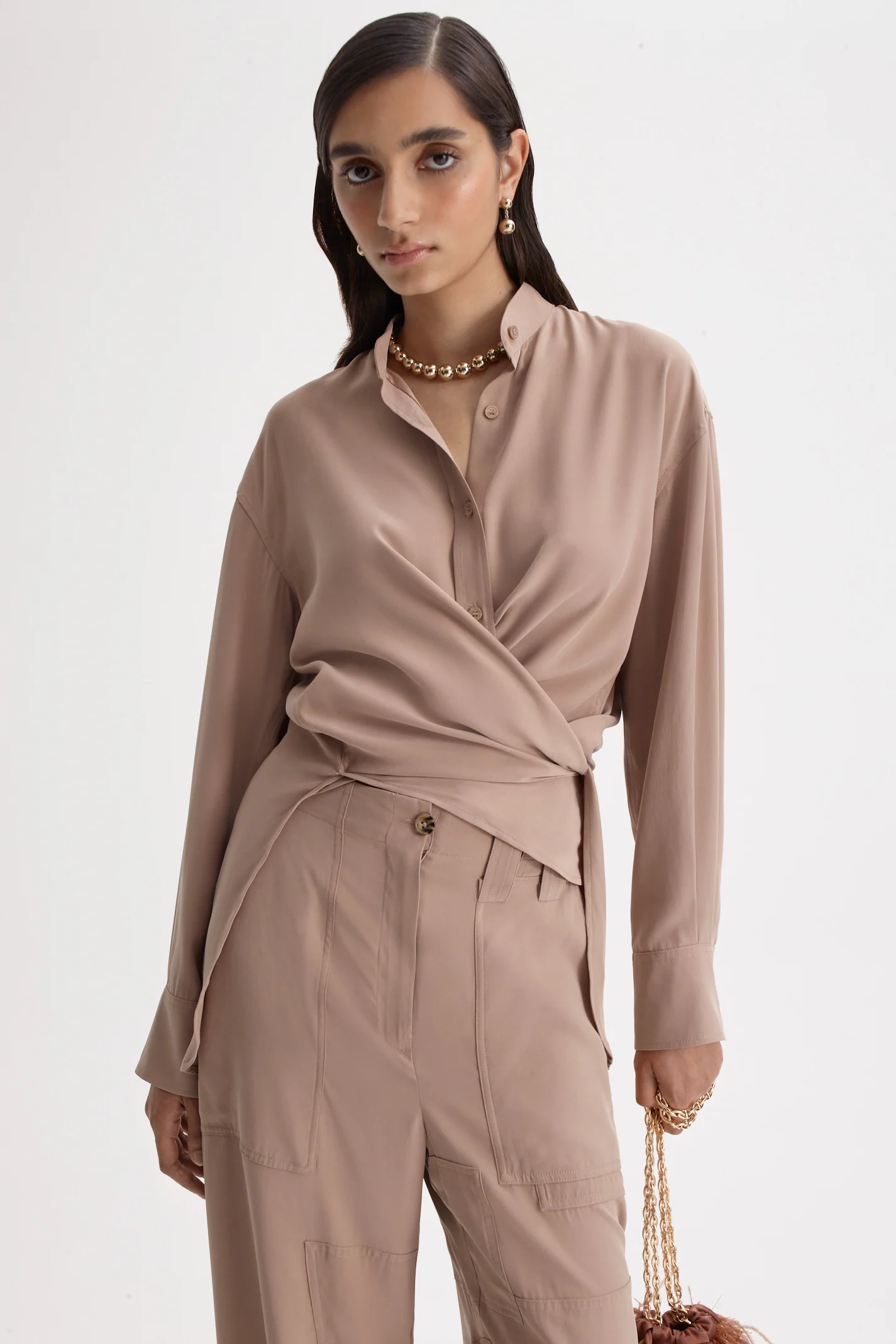 SUEDED SILK CREW NECK SHIRT - Image 3