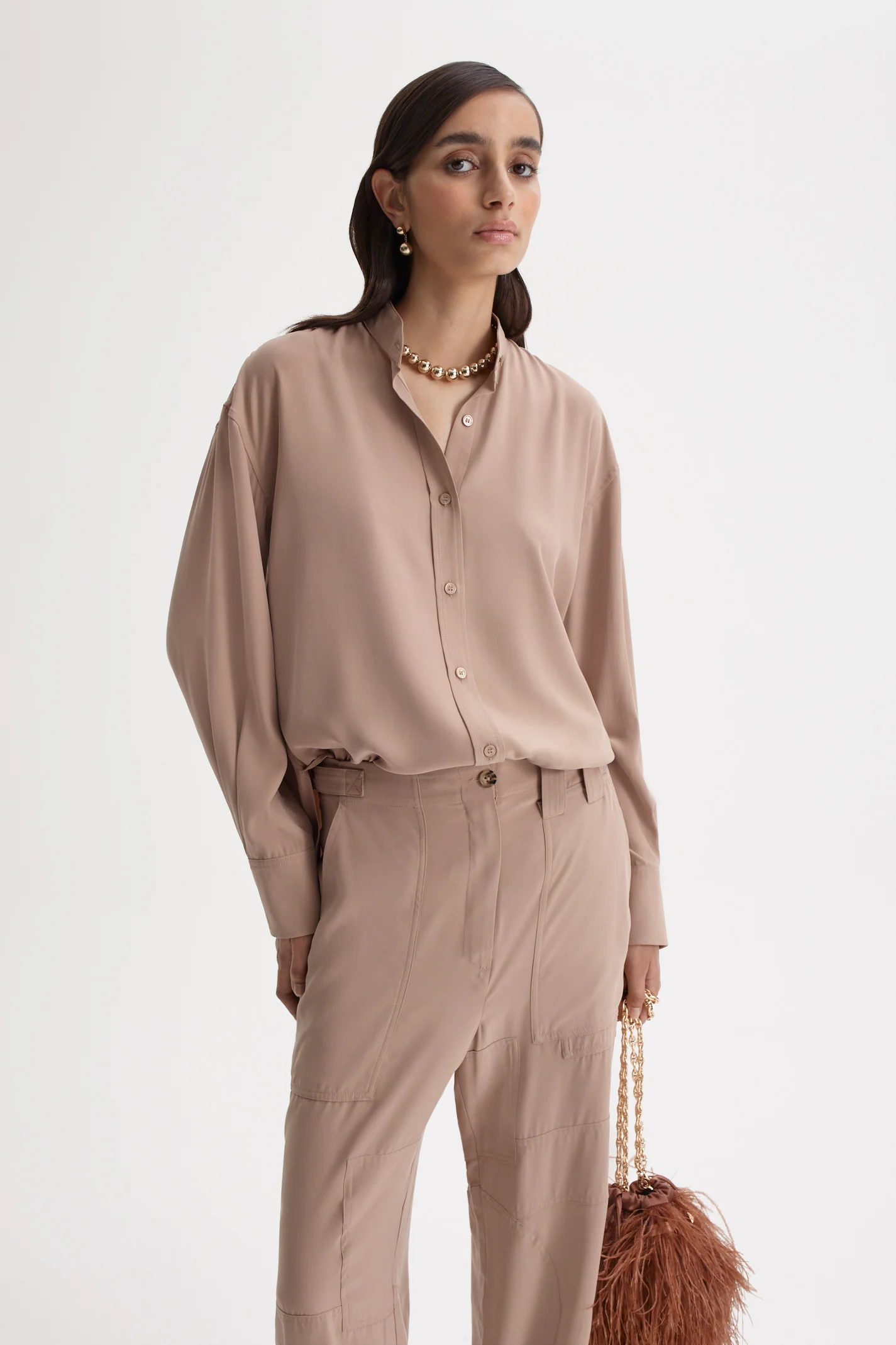 SUEDED SILK CREW NECK SHIRT - Image 7