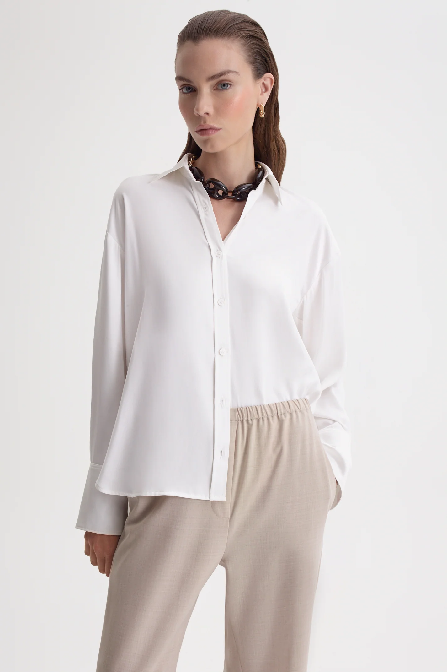 SUEDED SILK OVERSIZED SHIRT - Image 3