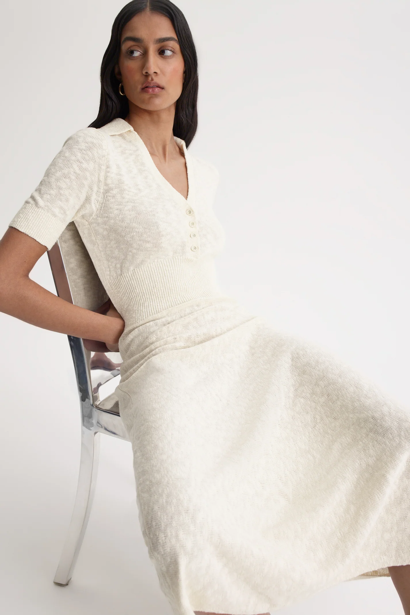 TEXTURED SHIRT DRESS - Image 8
