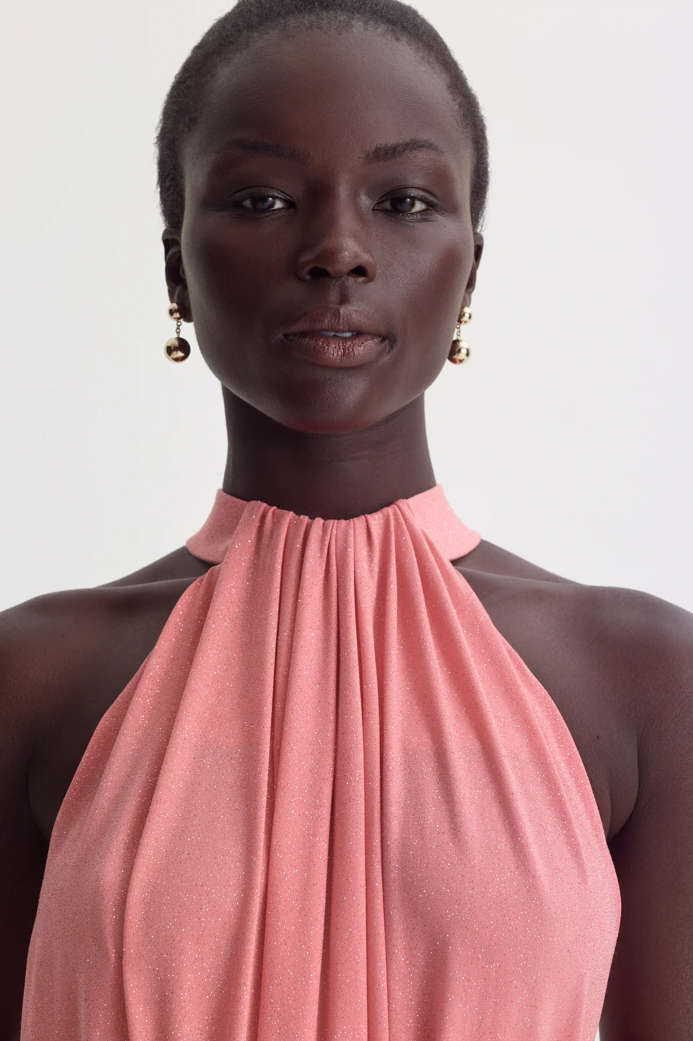 TINSEL TURBAN NECK GOWN - Image 3