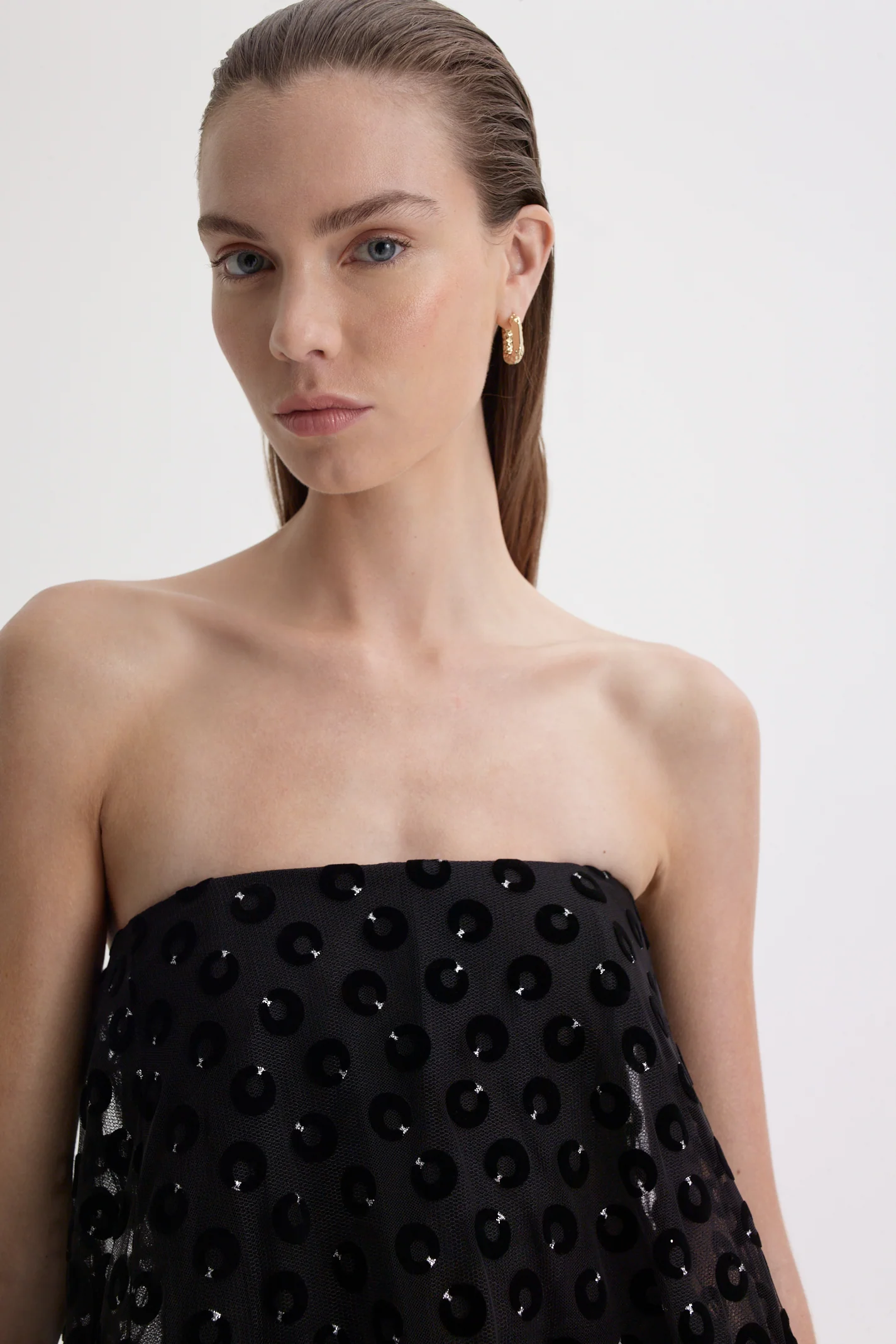 VELVET PRINT TULLE GOWN - Image 10