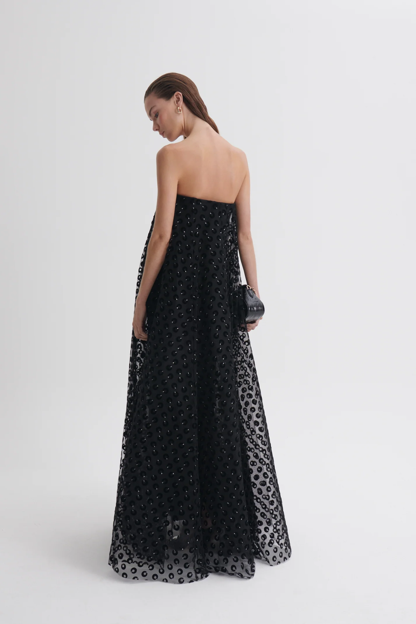 VELVET PRINT TULLE GOWN - Image 5