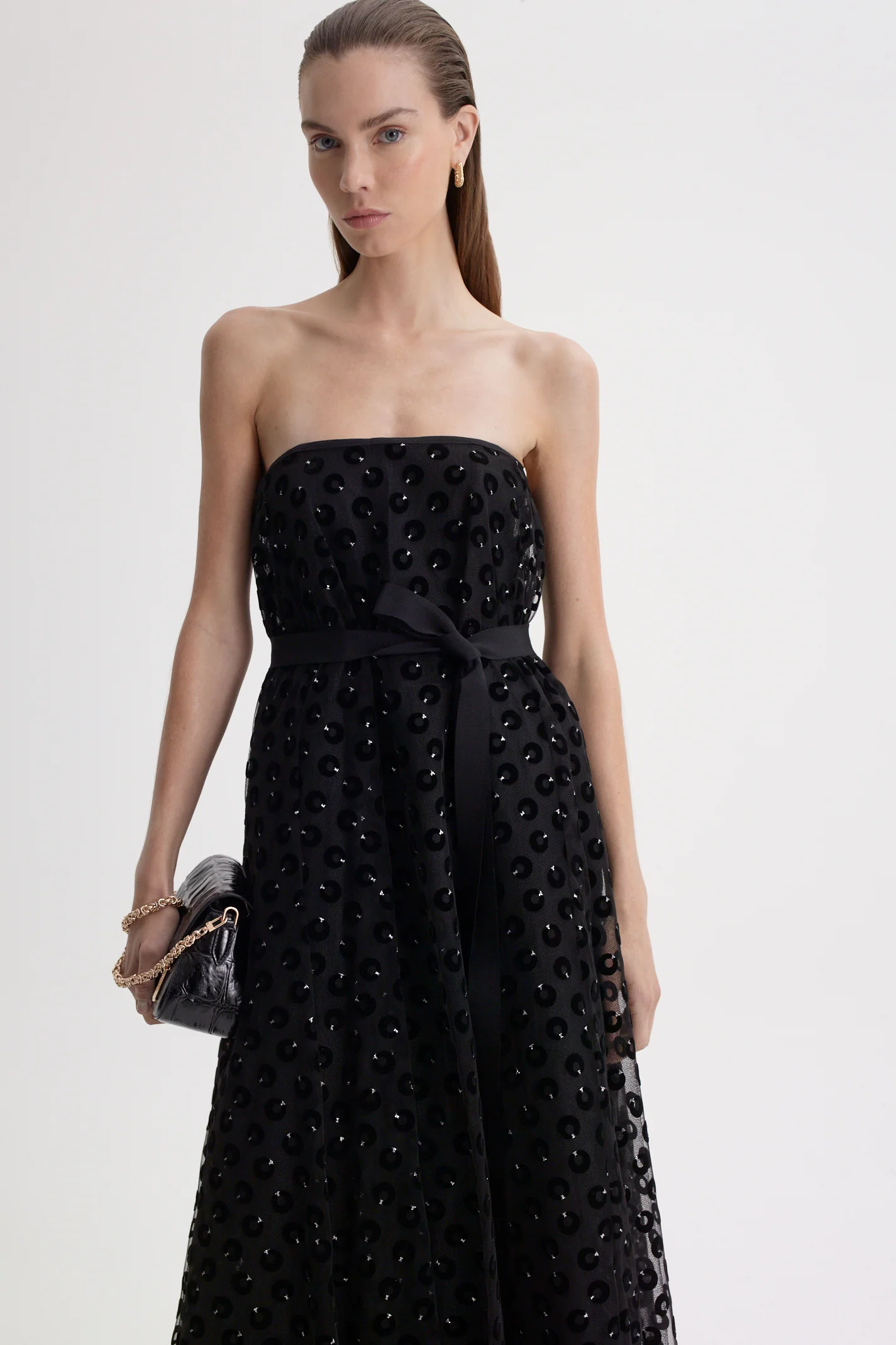 VELVET PRINT TULLE GOWN - Image 7